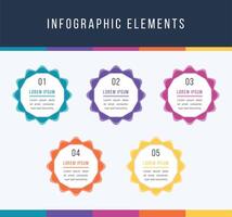 infografica 5 oggetti cerchio elementi per attività commerciale informazione design vettore