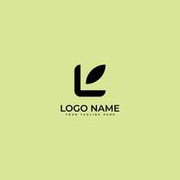 moderno lettera l con piazza forma eco le foglie lusso logo icona design modello vettore