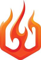 unico fuoco fiamma logo design vettore