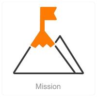 missione e obbiettivo icona concetto vettore