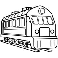 treno schema colorazione libro pagina linea arte illustrazione digitale disegno vettore