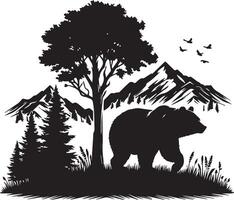 orso silhouette su bianca sfondo moderno simbolo logo. vettore