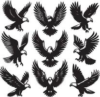 aquila silhouette impostare. aquila illustrazione vettore