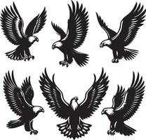 aquila silhouette impostare. aquila illustrazione vettore