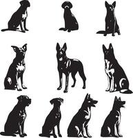 cane silhouette impostare. cane illustrazione vettore