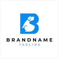 lettera B logo nel cane forma vettore