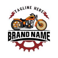 moderno Vintage ▾ motociclo logo design. per classico motocicletta Gli amanti vettore