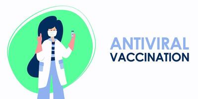 vaccinazione concetto. immunizzazione campagna. vaccino sparo. Salute cura e protezione. medico e un' vaccino bottiglia protezione scudo e virus. medico trattamento. piatto illustrazione. vettore