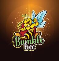 un' Bumble ape portafortuna logo illustrazioni per sport, gioco vettore