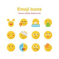 carino emoji espressioni, emoticon icone impostato vettore