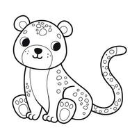 carino cartone animato leopardo. colorazione pagina. illustrazione per bambini. illustrazione vettore