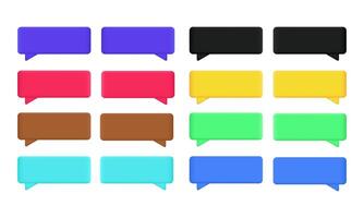 3d icona realistico concetto impostato multicolore discorso impostato moderno design vettore