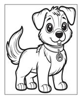 pagina da colorare cane per bambini vettore