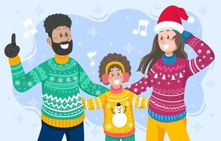 famiglia felice che indossa uglysweater illustrazione vettore