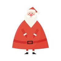 carino Santa Claus nel rosso tradizionale costume nel cartone animato piatto stile per disegno, saluto carte, Stampa vettore