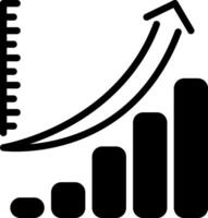solido nero icona per crescita vettore