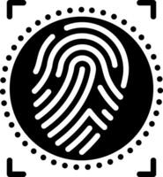 solido nero icona per biometrico vettore