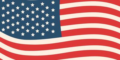 americano bandiera nel piatto stile isolato su bianca sfondo. memoriale giorno e indipendenza giorno concetto. vettore