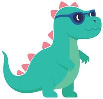 freddo dinosauro indossare occhiali da sole etichetta vettore