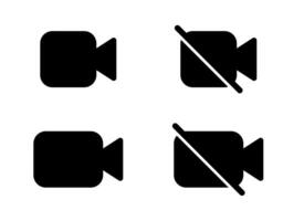 telecamera e muto icona isolato su bianca sfondo. chiamata elementi vettore