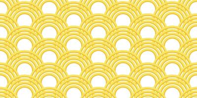 ramen spaghetto senza soluzione di continuità modello sfondo. giapponese modello seigaihamon. giallo onde su bianca. vettore