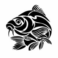 illustrazione grafica di tribale arte design oro koi pesce tatuaggio vettore