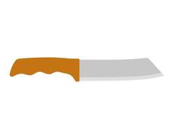 cucina coltello fresa con maniglia e acuto lama nel piatto stile. coltello icona acciaio utensili da cucina cucinando attrezzatura vettore