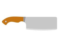 carne mannaia coltello acciaio utensili da cucina argento cucinando attrezzatura nel piatto stile. cucina coltello mannaia fresa con maniglia acuto lama cucinare vettore