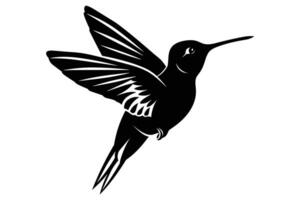 un' colibrì silhouette isolato su un' bianca sfondo. vettore