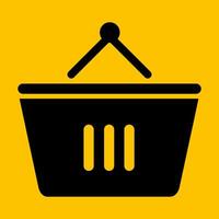 modificabile shopping icona su giallo sfondo vettore