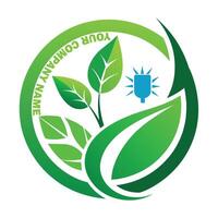 eco amichevole elettricità logo ambiente amichevole batteria logo verde elettricità logo vettore