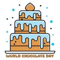 cioccolato torta illustrazione cioccolato torta logo mondo cioccolato giorno San Valentino giorno vettore