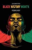 poster del concetto di mese di storia nera con donna afroamericana vettore