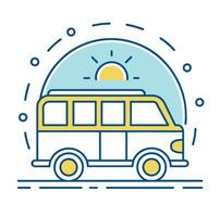 comico stile autobus schema illustrazione autobus schema logo vettore