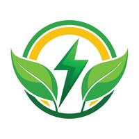 eco amichevole elettricità logo ambiente amichevole batteria logo verde elettricità logo vettore