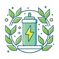 eco amichevole elettricità logo ambiente amichevole batteria logo verde elettricità logo vettore