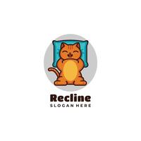 gatto portafortuna logo design illustrazione vettore