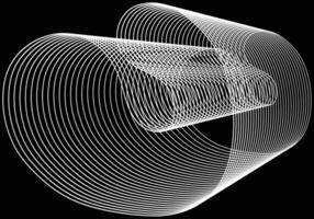 geometrico linea curva, linea miscela ondulato bianca su un' buio sfondo per manifesto, striscione, rivista, opuscolo, volantino. vettore