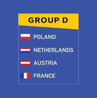 europeo nazioni 2024 gruppo d squadre bandiere design astratto paesi europeo calcio simbolo logo illustrazione vettore