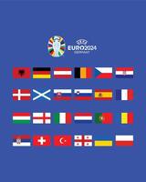 Euro 2024 Germania emblema bandiere design con simbolo ufficiale logo europeo calcio finale illustrazione vettore