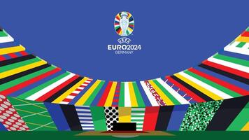 Euro 2024 Germania ufficiale logo design simbolo europeo calcio finale illustrazione vettore