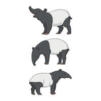 mano disegnato tapiro animale vettore