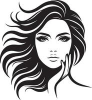 donne bellezza viso silhouette illustrazione vettore