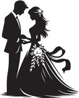 romantico coppia silhouette illustrazione vettore