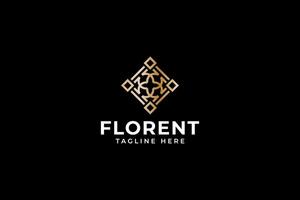 floreale fiore elegante ornamento diamante forma logo design per boutique, moda e gioielleria azienda vettore