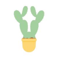 cactus con un colore verde su uno sfondo bianco vettore