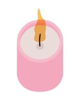 bella candela rosa vettore