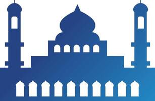 islamico moschea silhouette con pendenza colore. Ramadan kareem moschea su bianca sfondo vettore