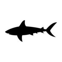 squalo silhouette piatto illustrazione su isolato sfondo vettore