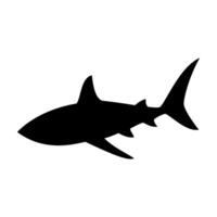 squalo silhouette piatto illustrazione su isolato sfondo vettore
